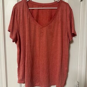 Women's V-Neck Coral Workout Top